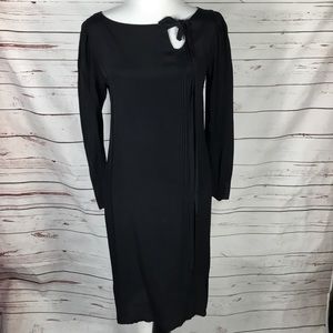 Marie Claire Black Vintage Long Sleeve Dress 7/8